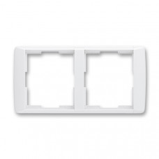 ABB Element® Outlet Frame 2x horizontal (White / White)