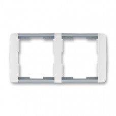ABB Element® Outlet Frame 2x horizontal (White / Ice Gray)
