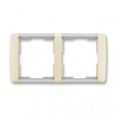 ABB Element® Outlet Frame 2x horizontal (Ivory / Ice White)