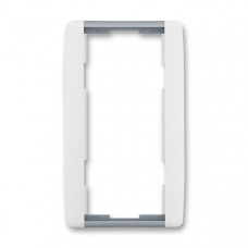 ABB Element® Outlet Frame 2x vertical (White / Ice Gray)
