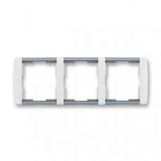 ABB Element® Outlet Frame 3x horizontal (White / Ice Gray)