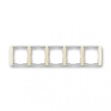 ABB Element® Outlet Frame 5x horizontal (Ivory / Ice White)