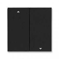 ABB Levit® Shutter switch cover 2 buttons (Onyx / Smoke Black)