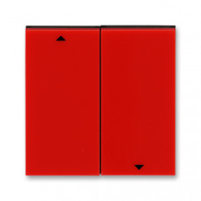 ABB Levit® Shutter switch cover 2 buttons (Red / Smoke Black)