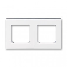 ABB Levit® Outlet Frame 2x horizontal (White / Smoke Black)