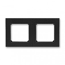 ABB Levit® Outlet Frame 2x horizontal (Onyx / Smoke Black)