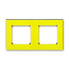 ABB Levit® Outlet Frame 2x horizontal (Yellow / Smoke Black)