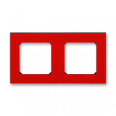 ABB Levit® Outlet Frame 2x horizontal (Red / Smoke Black)