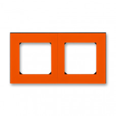 ABB Levit® Outlet Frame 2x horizontal (Orange / Smoke Black)