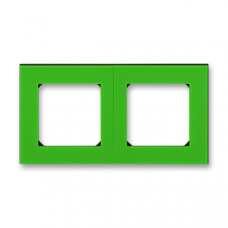 ABB Levit® Outlet Frame 2x horizontal (Green / Smoke Black)