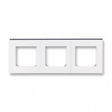 ABB Levit® Outlet Frame 3x horizontal (White / Smoke Black)