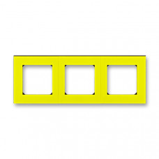 ABB Levit® Outlet Frame 3x horizontal (Yellow / Smoke Black)