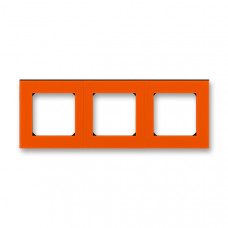 ABB Levit® Outlet Frame 3x horizontal (Orange / Smoke Black)