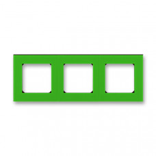 ABB Levit® Outlet Frame 3x horizontal (Green / Smoke Black)