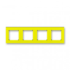 ABB Levit® Outlet Frame 4x horizontal (Yellow / Smoke Black)