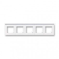 ABB Levit® Outlet Frame 5x horizontal (White / Smoke Black)