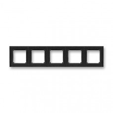 ABB Levit® Outlet Frame 5x horizontal (Onyx / Smoke Black)