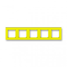 ABB Levit® Outlet Frame 5x horizontal (Yellow / Smoke Black)