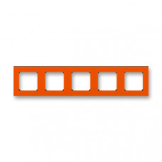 ABB Levit® Outlet Frame 5x horizontal (Orange / Smoke Black)