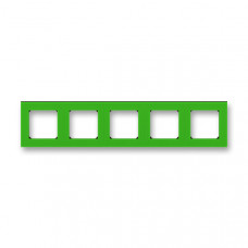 ABB Levit® Outlet Frame 5x horizontal (Green / Smoke Black)