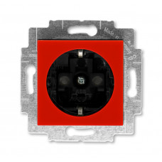 ABB Levit® Outlet Frame 230 connector grounded (Red / Smoke Black)