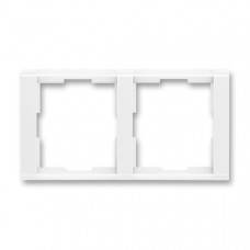 ABB Time® Outlet Frame 2x horizontal (White / White)